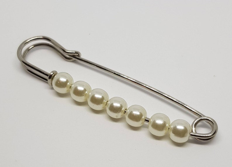 Pearl Safety Pin Brooch pearly Kilt Scarf Pin safetypin I am | Etsy