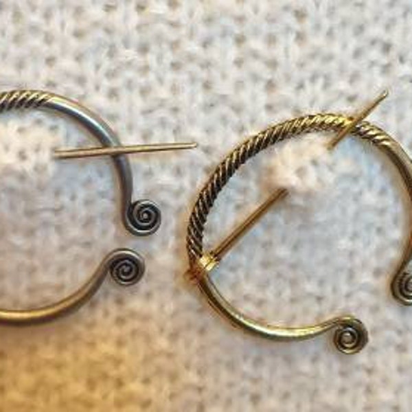 Penanular Shawl Pin Viking Brooch Celtic Cloak Fastener Cosplay Re-enactment for Knit Crochet Scarf Antiqued Steel grey copper gold silver