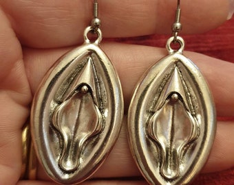 Vulva Earrings women's body parts vagina  Dangle Drop Jewelry Gifts her valentines gift her under 15 wife lover stainless steel wires yoni