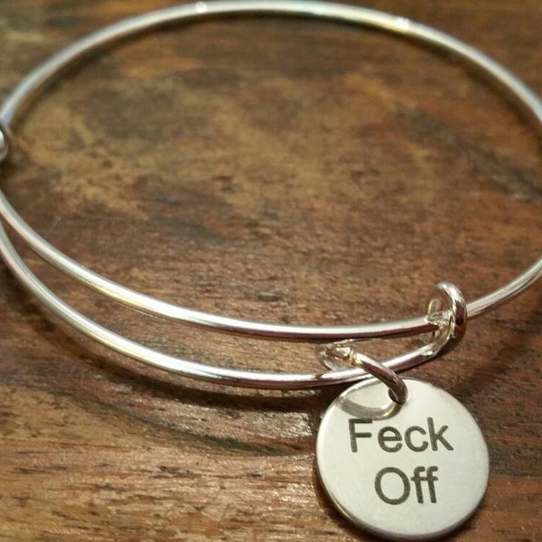 Feck Off Mrs Browns Boys Father Ted Fr Jack Rude Bracelet jonc réglable superposable à breloques cadeau pour elle, petite amie de moins de 20 ans, femme Curse Cuss