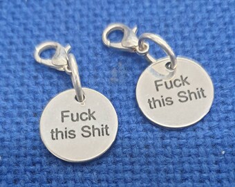 Fuck this Shit rude Stitch markers Sweary knit crochet gift exchange present stitch holder yarn progress keeper row marker gift daughter