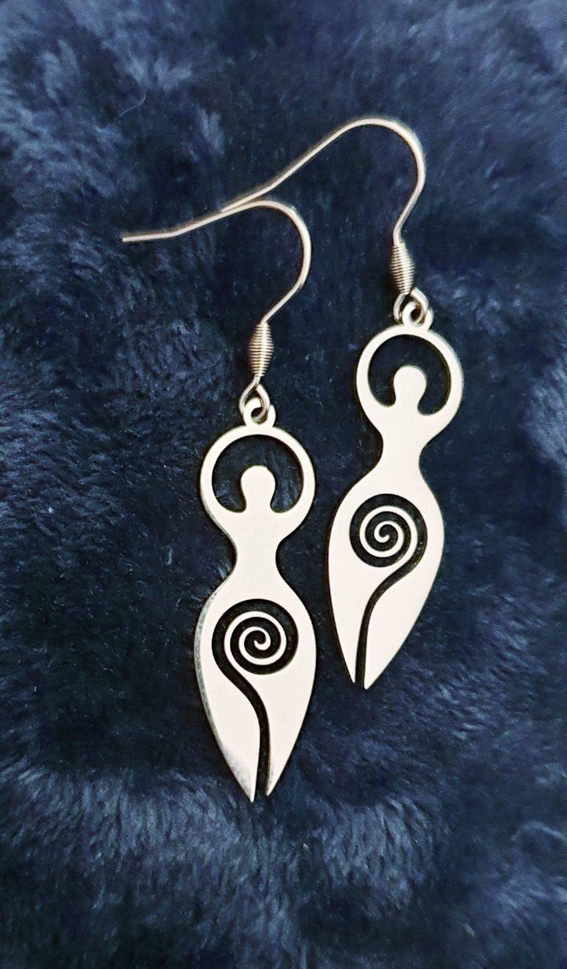 Goddess Earrings Ostara women's earth mother Dangle Drop Jewelry Gifts her under 10 wife lover stainless steel throughout hypoallergenic Ostara