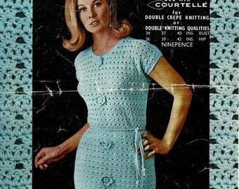 Ladies Vintage Crochet Dress Pattern Lister N6126 Instant download pdf 3437 40 Bust Double knit