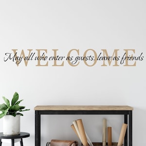 Vinilo decorativo de pared de bienvenida / Letras para la entrada, invitados y amigos