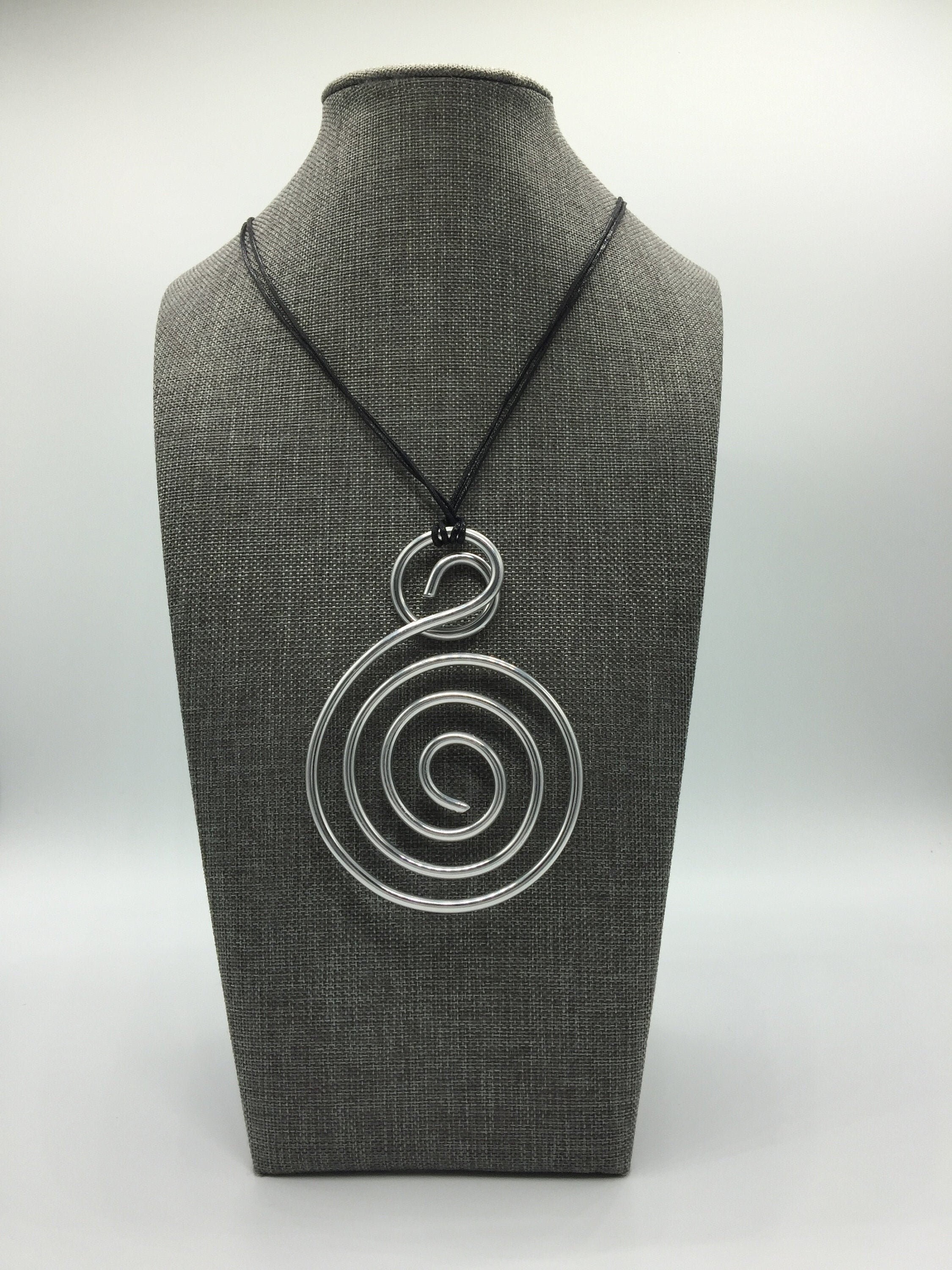 Coil Wire Necklace. Modern Minimalist Jewelry. Whimsical Coil Art. Chic
