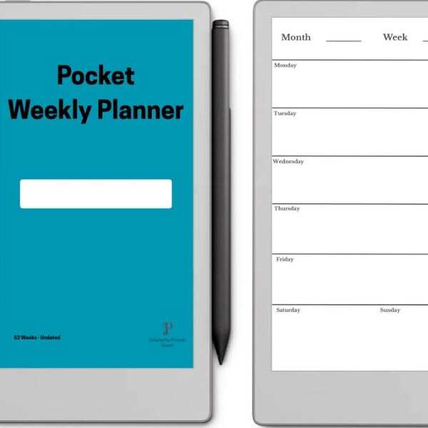 reMarkable Paper Pro Move Wochenplaner – Minimalistisches, von Moleskine inspiriertes PDF