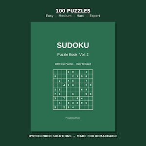 Sudoku Puzzle Book for reMarkable – Easy to Expert – 100 Game PDF for eInk Tablets & Digital Planners