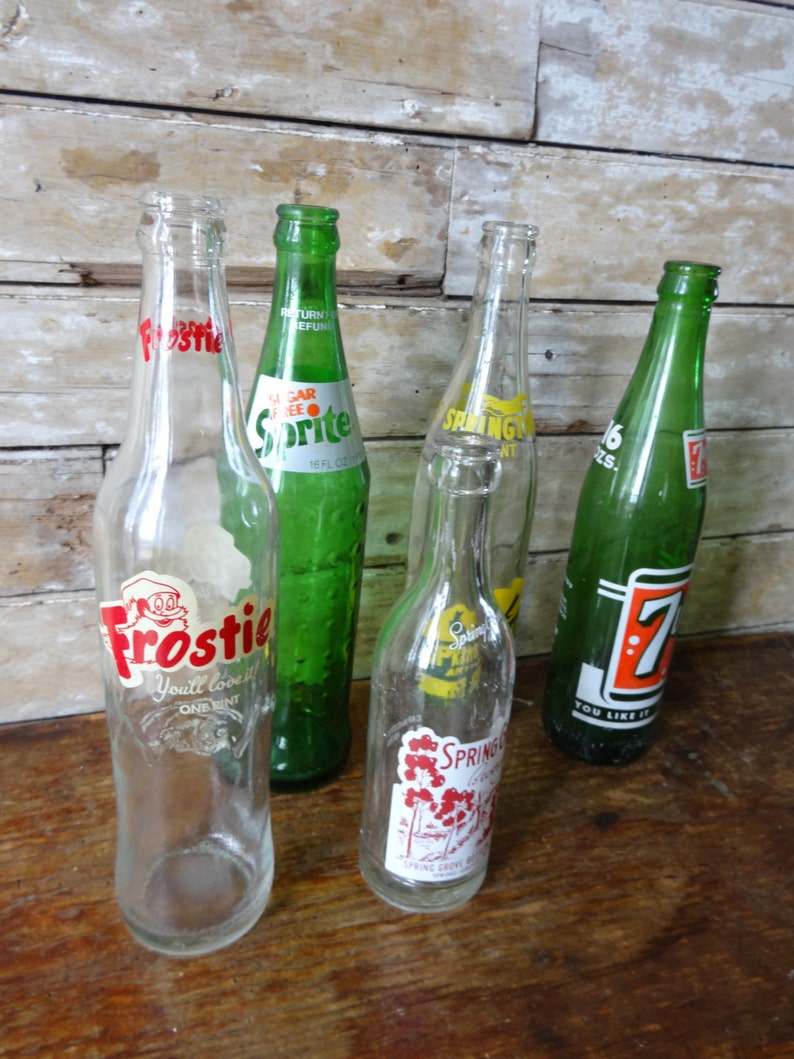 Vintage Glass Soda Bottles 1960's70's 1 of 5 Etsy