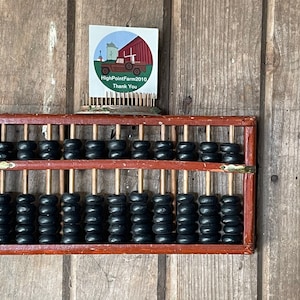Vintage Wooden Chinese Calculation Abacus Tool Small
