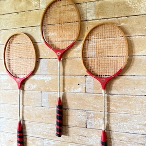 Vintage Badminton set of 3 Red
