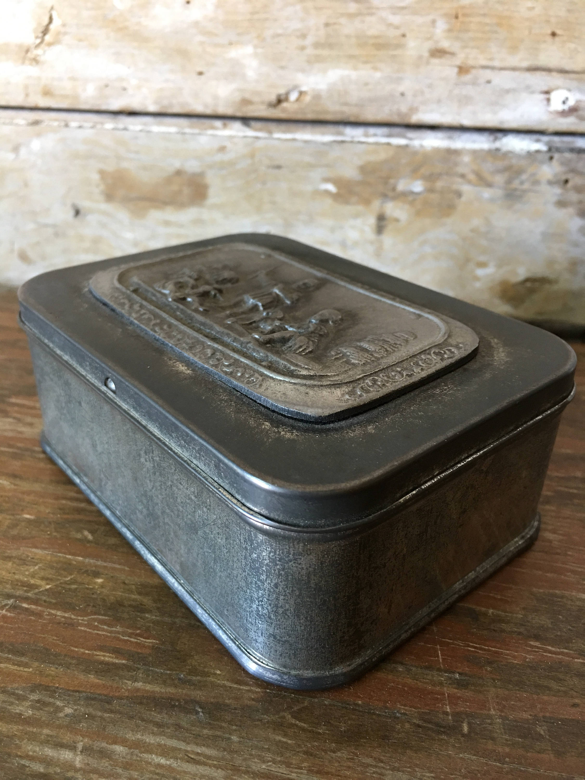Vintage Pewter Jewelry Box Children Imbossed picture Etsy