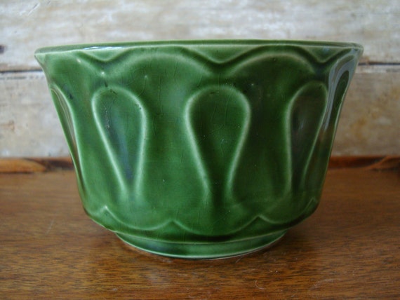 Vintage Mccoy Floraline Usa 506 Pottery Bowl Green Etsy
