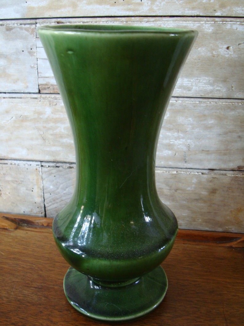 Vintage McCoy Floraline USA 401 Pottery Vase Green | Etsy