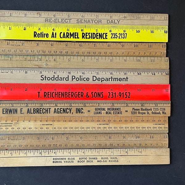 Vintage Wooden Rulers Lot of 10