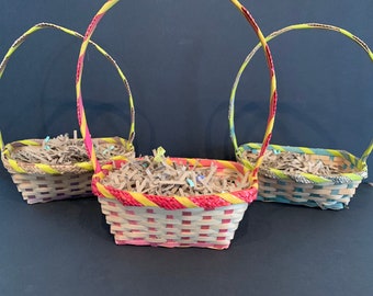 Vintage Easter Woven Basket Sweet 1 of 3 Shabby Chic
