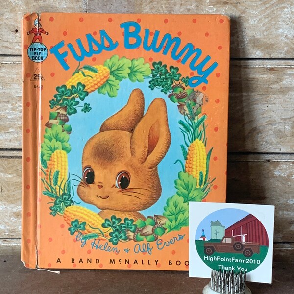 Vintage Tell-A-Tale Fuss Bunny Book 1955 Vintage Hardcover