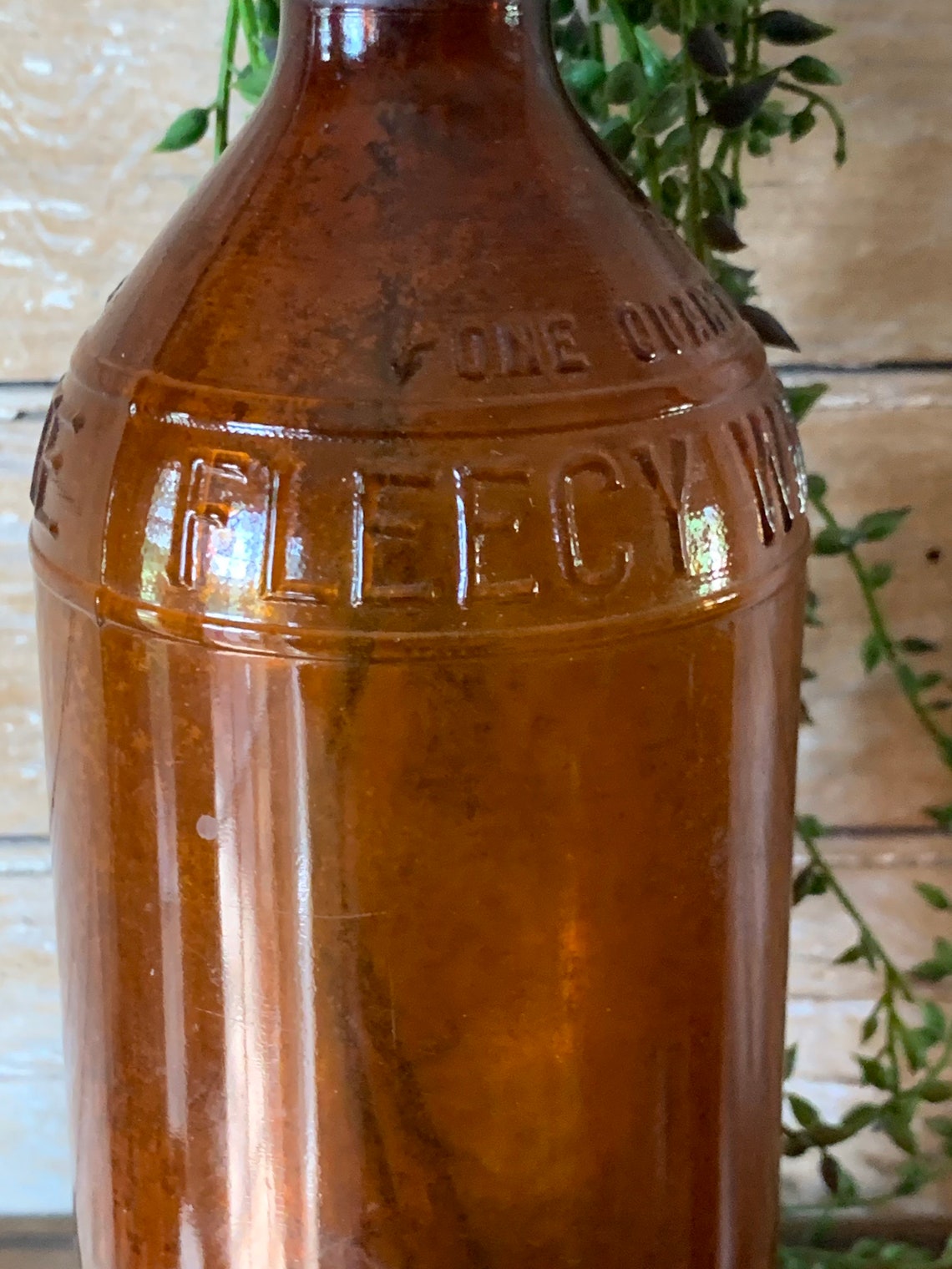 Vintage Amber Brown Bleach Bottle 50's60's Etsy