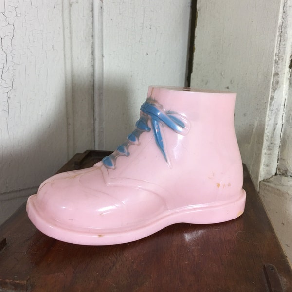 Vintage Pink Bank Baby Bootie Adorable