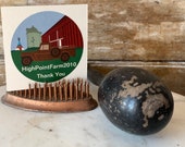 Primitive Antique Vintage Black Wood Sock Darner Egg