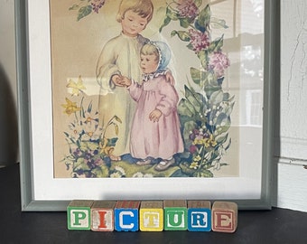 Vintage Child Picture With Original Frame 1930's