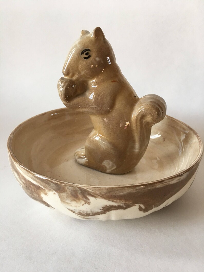 Vintage Squirrel NutCracker Bowl Ceramic Etsy