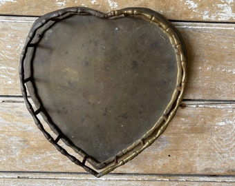 Vintage Brass Heart Decor