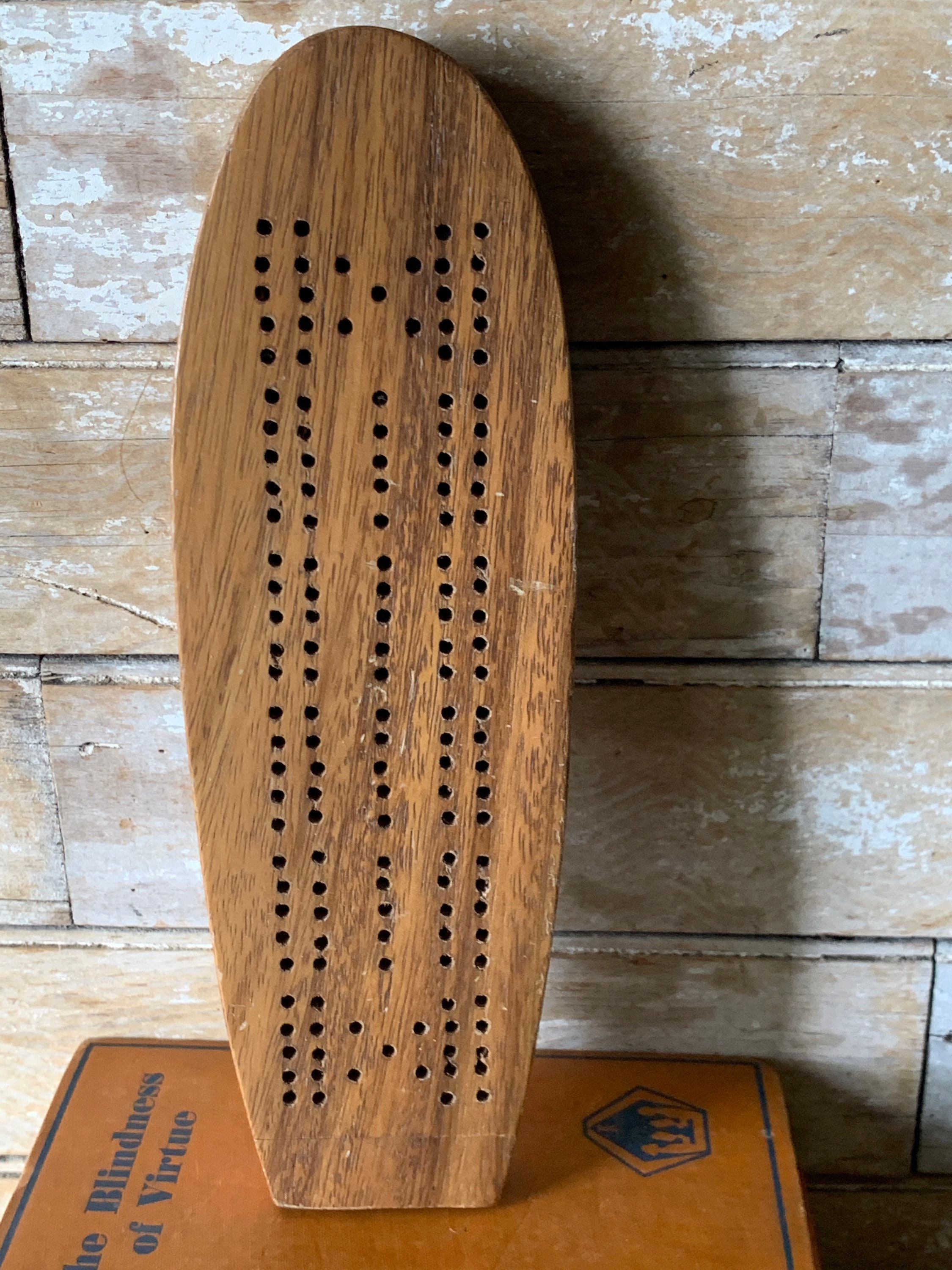 Vintage Wooden Cribbage Board Etsy
