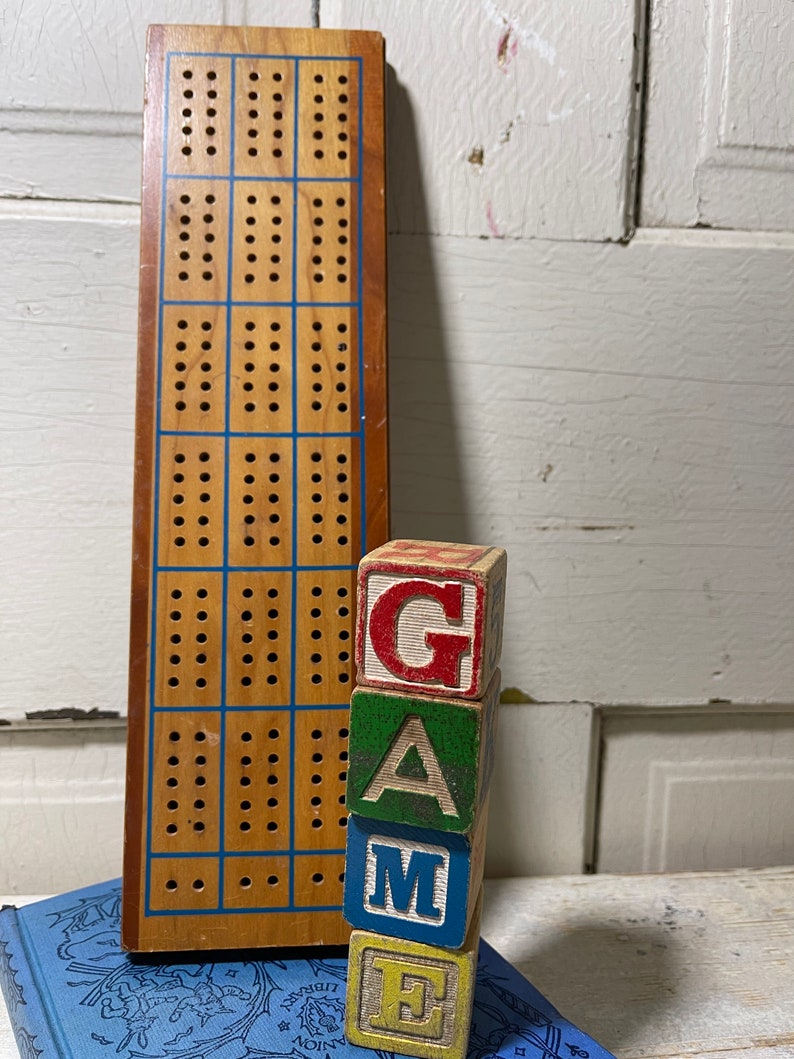 Vintage Wooden Cribbage Board No Pegs Etsy
