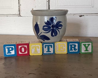 West Fork Pottery WV Salt Glaze Blue and Gray Bowl