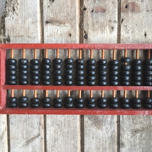 Vintage Wooden Chinese Calculation Abacus Tool