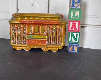 Vintage San Francisco Trolley Planter or Catch All 1950s or 60's