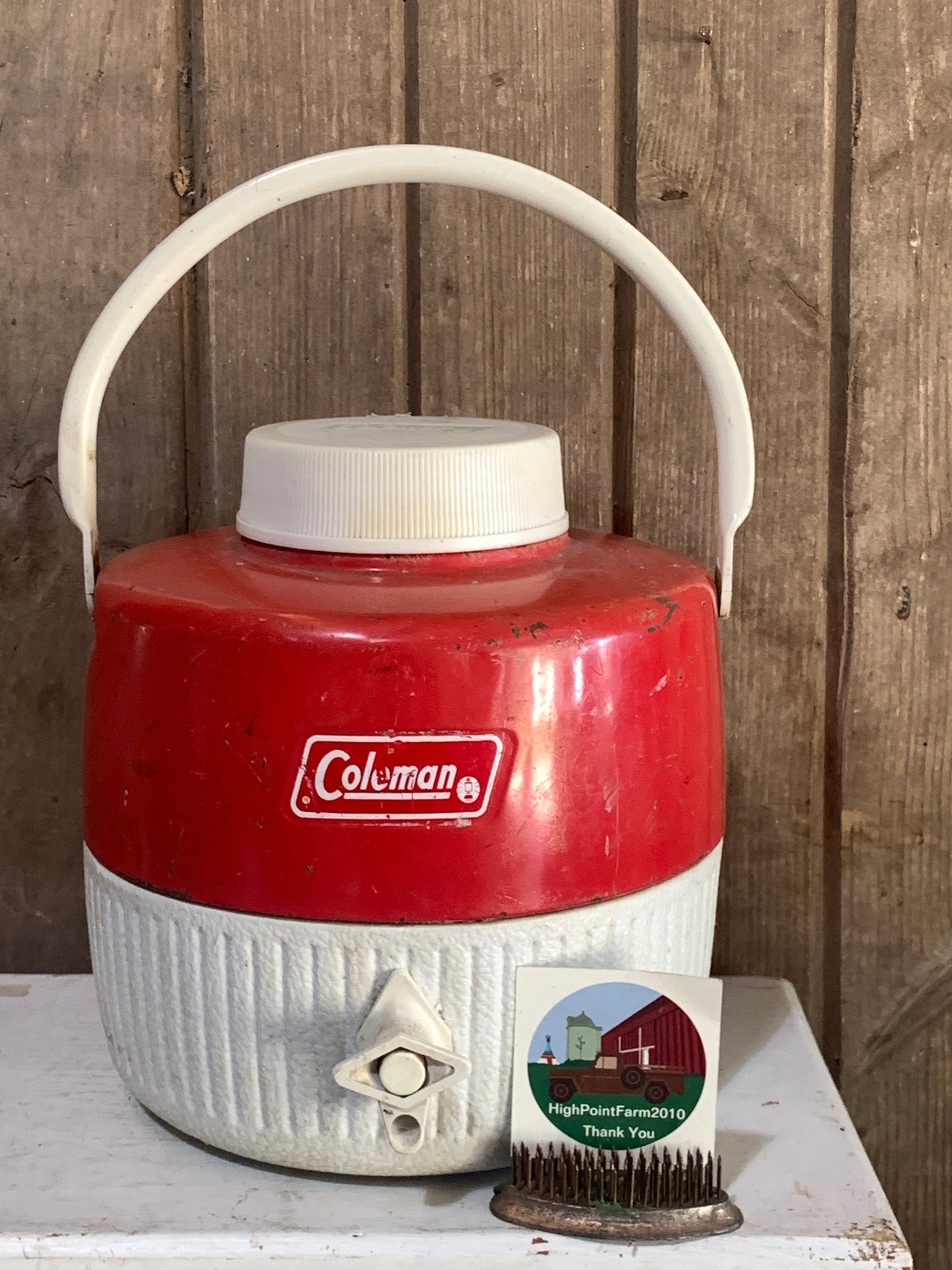 Vintage Coleman Hot Cold Thermos Canteen Red With Cup Etsy