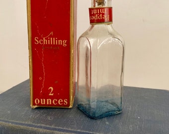 Vintage Peppermint Flavoring  Box and Bottle