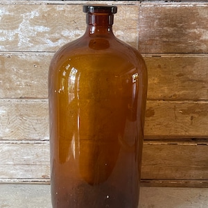 Vintage Amber Brown Medical Bottle 50&#39;s or Earlier