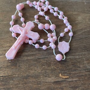 Vintage Rosary Plastic Pretty Pink image 5