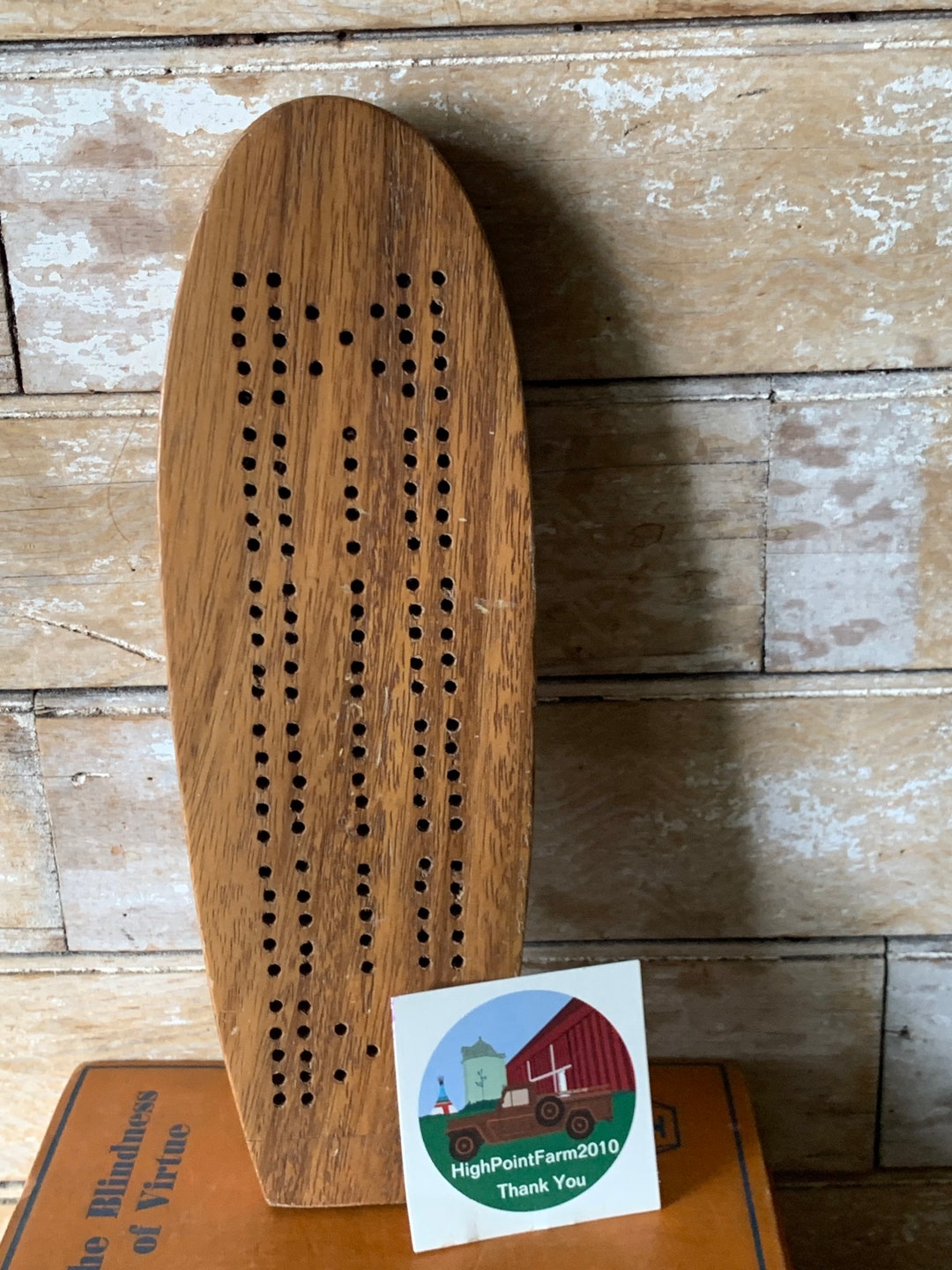 Vintage Wooden Cribbage Board Etsy