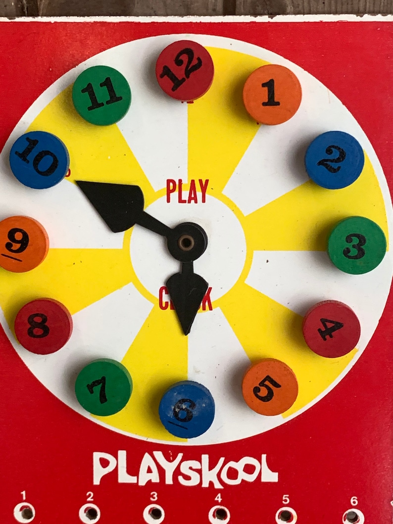 Vintage Playskool Play Clock Learn to Count and Tell Time Etsy