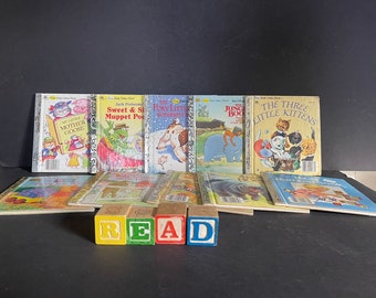 Childrens Vintage Picture Books Lot~A First Little Golden Book Lot 10