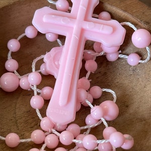Vintage Rosary Plastic Pretty Pink image 3