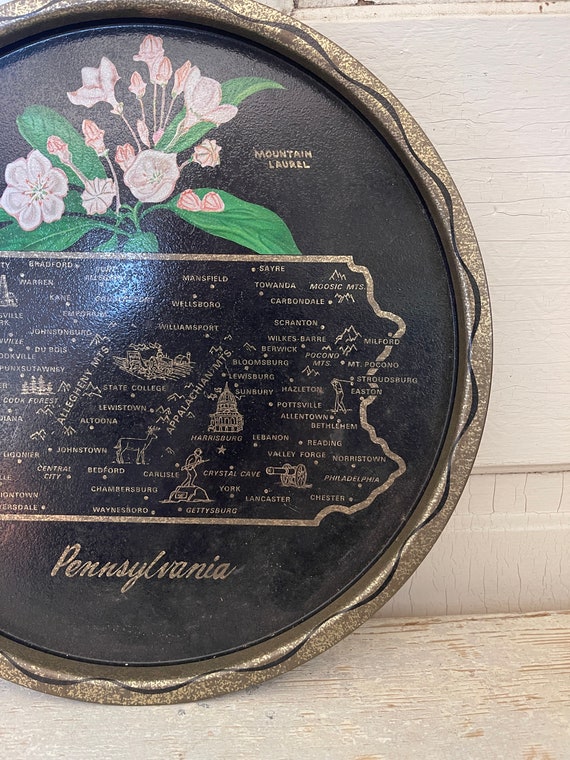Vintage Pennsylvania Tin Metal Plate Tray Platter - image 5