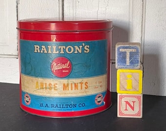 Vintage Railtons Anise Candy Tin Rare