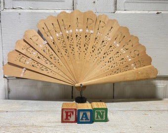 Vintage Hand Fan Beautiful Detail