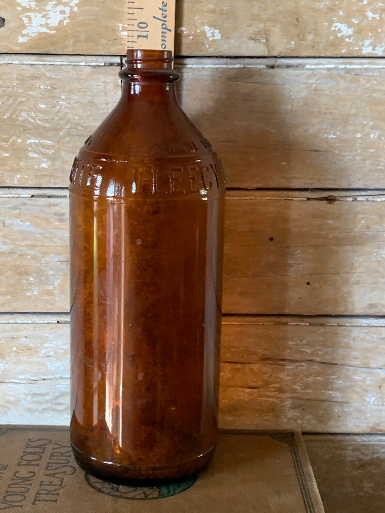 Vintage Amber Brown Bleach Bottle 50's60's Etsy