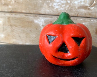 Vintage Halloween Pumpkin Candle  Adorable 1980s