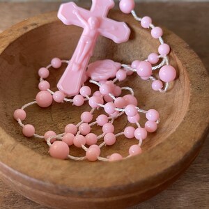 Vintage Rosary Plastic Pretty Pink image 1