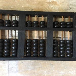 Vintage Wooden Chinese Calculation Abacus Tool