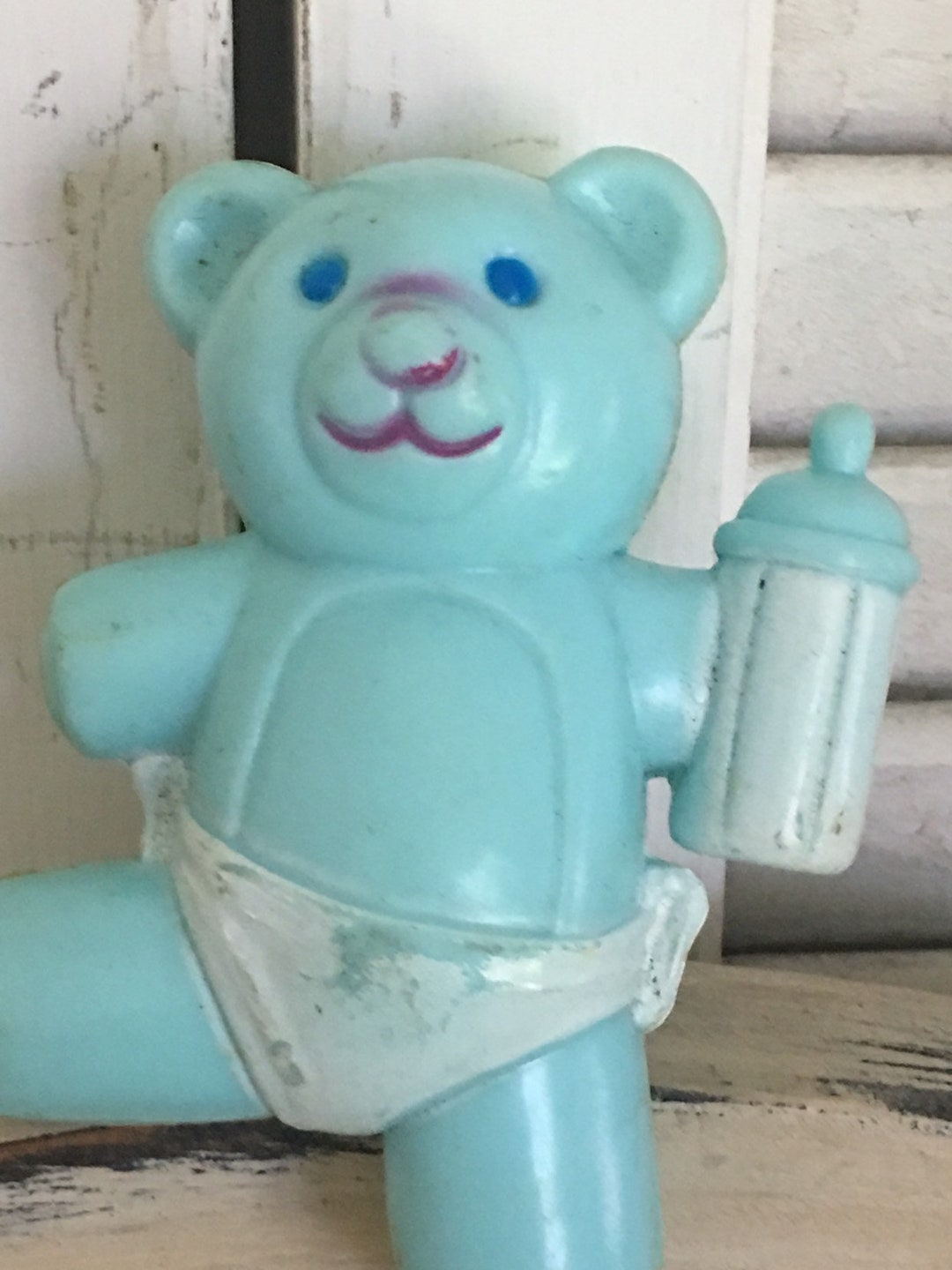 Vintage Baby Rattle Blue Bear 1950s Free Shipping - Etsy