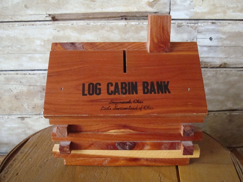 Vintage Bank Log Cabin Sugarcreek Ohio Etsy