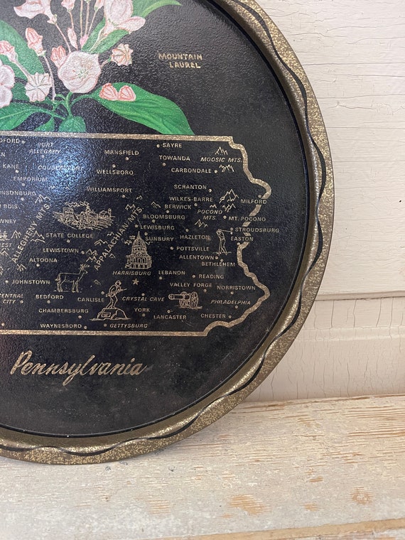 Vintage Pennsylvania Tin Metal Plate Tray Platter - image 6