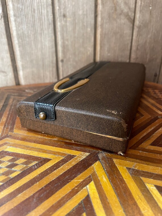 Vintage Dante Valet Mens leather Jewelry Box Gem